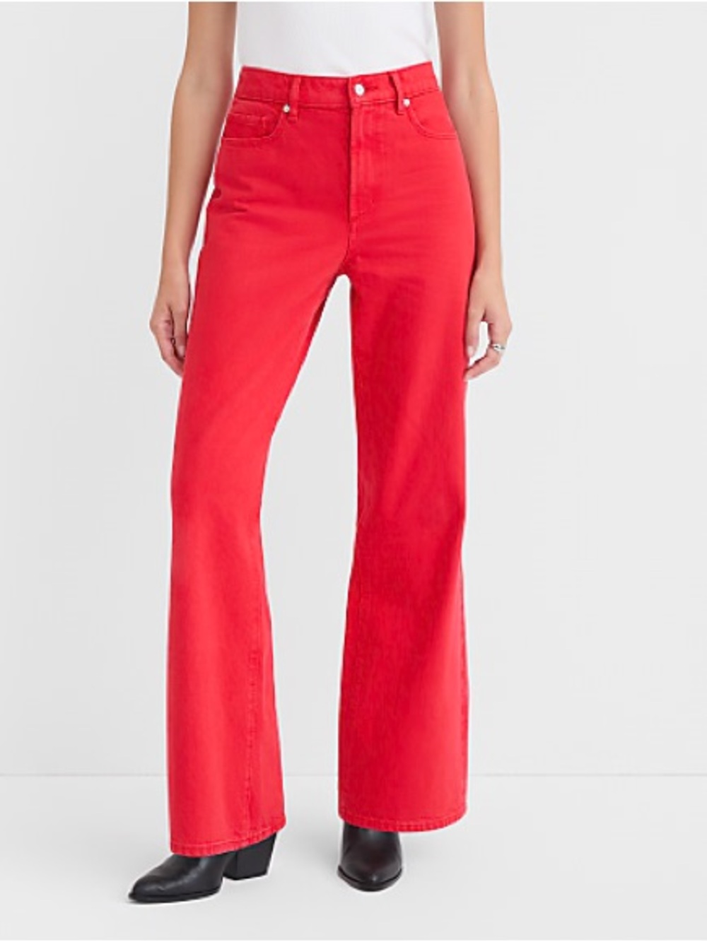 Loft High Waisted wide leg jeans in Fusha